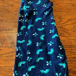 LuLaRoe Kids Leggings - Navy and Turquoise Design